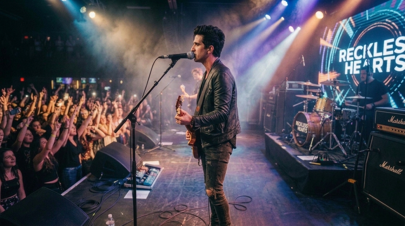 Artist performing live on stage