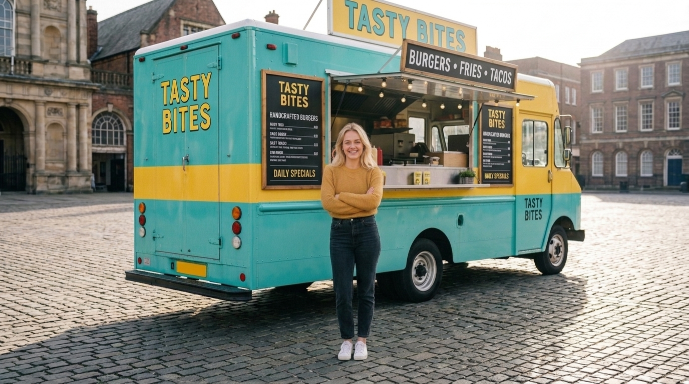 Food truck serving street food